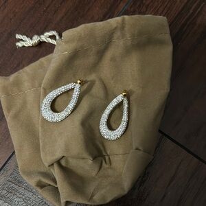 QVC Gold and Silver Teardrop Earrings with Textured Design
